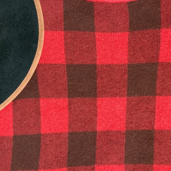 Anthropologie Field Flower Wool Blen Red/Black Buffalo Check Mock Neck S… - Picture 7 of 10